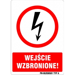 Znak elektryczny - Wejście wzbronione